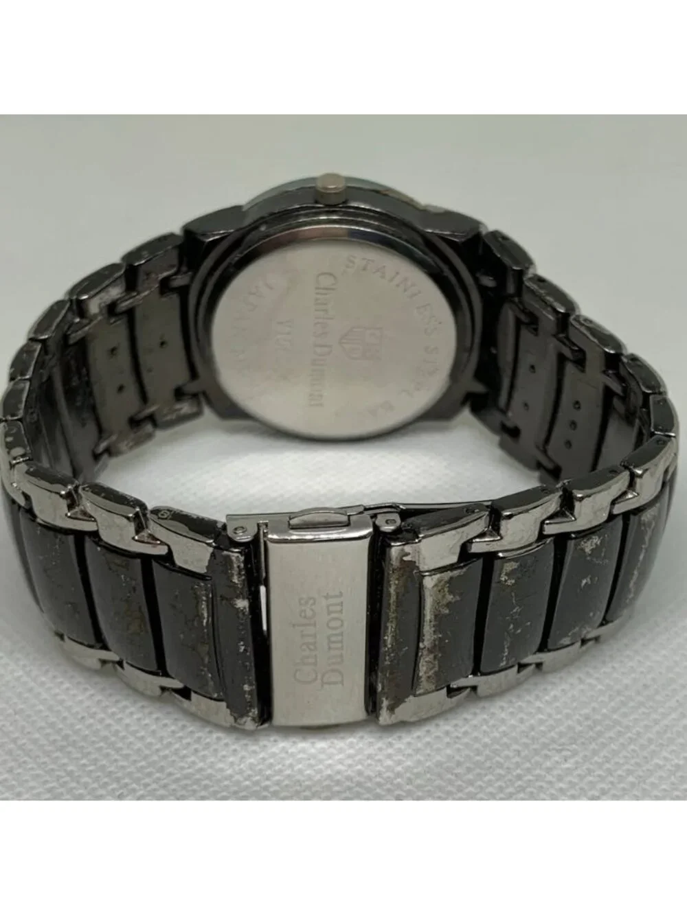 Charles dumont men watch 38mm quartz analog two tone up to 7.5” running